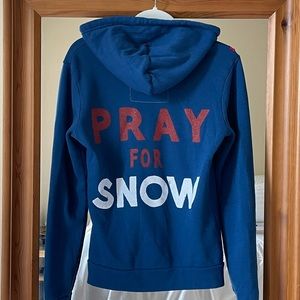 Aviator nation pray for snow blue womens hoodie size small RARE